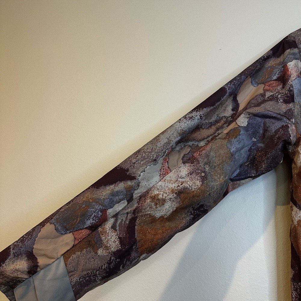 Marbled colored full zip rain jacket in a size Large. - Picture 3 of 5